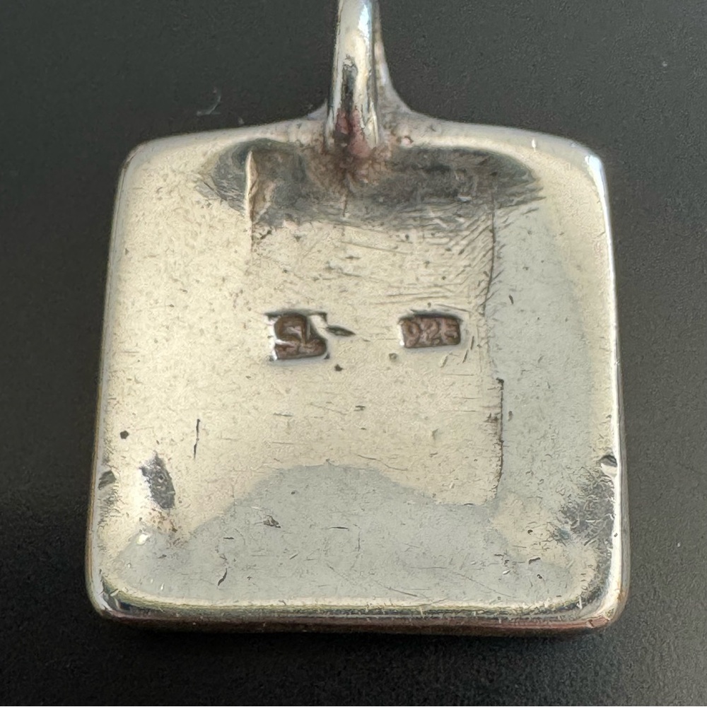 Vintage Solid .925 Sterling Silver Shield Pendant… - image 2